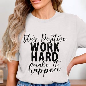 Motivationszitat Digitaldruck, Bleiben Sie positiv, Wanddekoration, Work Hard Make It Happen Printable, Inspirational Home Office Decor