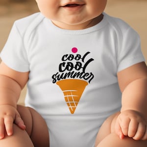 Cool Cool Summer Ice Cream Digital Design, Fun Summer Printable Art, Summer Party Decor, Ice Cream Cone Graphic, Summer Wall Art, Digital