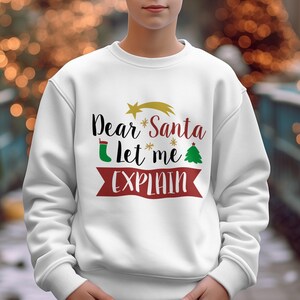 Caro Babbo Natale Lasciami spiegare Natale Design digitale Divertente Natale SVG Clipart Decorazioni per le feste Cartello natalizio Fai da te Download digitale