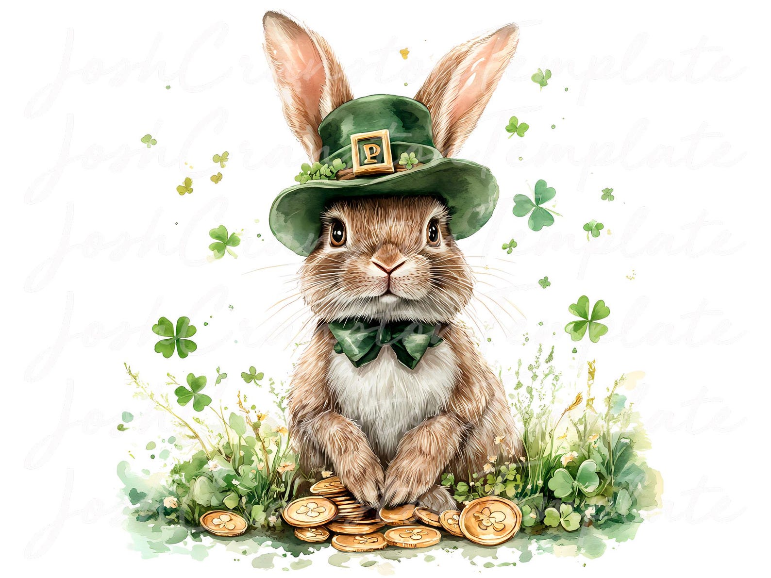 10 St. Patricks Day Bunny Clipart, Cute Bunny Art, Leprechaun Rabbit ...