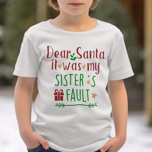 Caro Babbo Natale, la colpa è di mia sorella SVG Design natalizio, Download digitale divertente per le feste, File di taglio natalizio per magliette