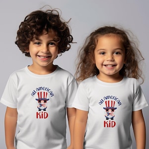 Tous les enfants américains en téléchargement numérique, art mural enfant gnome patriotique, impression 4 juillet, déco fête de l'indépendance, art gnome drapeau des Etats-Unis
