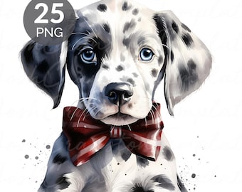 Puppy Watercolor PNG Clipart Bundle