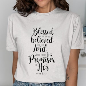 Gesegnet ist sie, die dem Herrn geglaubt hat, christliches SVG, Glaubenszitat, Bibelverswandkunst, digitaler Download, Inspirational Cut File