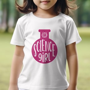 Conception numérique de fille scientifique, clipart science école, sublimation de tiges de filles, science de l'éducation SVG, décoration mignonne de salle de classe de sciences