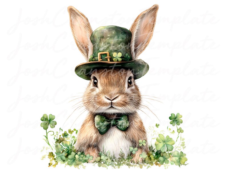 10 St. Patricks Day Bunny Clipart, Cute Bunny Art, Leprechaun Rabbit ...