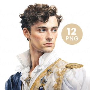Fantasy Princes – 12 Watercolor PNGs for Junk Journal, Digital Download, Paper Craft, High Quality Clipart & Fairytale Crafts