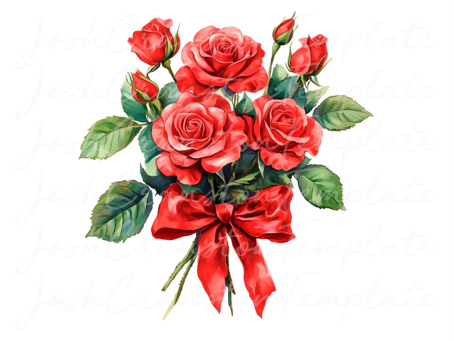 12 Red Roses Bouquet Digital Print, Valentines Day Decor, Romantic Wall ...
