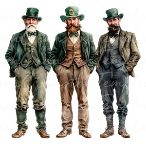 10 téléchargements d'art vintage pour la Saint-Patrick, décoration murale homme irlandais, illustration imprimable de la Saint-Patrick, art du bureau à domicile