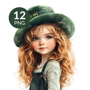St Patrick kleine Mädchen Aquarell PNG Clipart