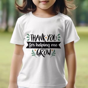 Remerciement du professeur à imprimer, merci de m'avoir aidé à grandir, conception numérique, cadeau pour le professeur d'école, carte de fin d'année pour professeur