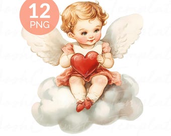 Cupid Angel Watercolor Pngs for Junk Journals and Crafts - Etsy