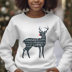 Kerstrendier SVG, kerst rode neus rendieren clipart, kerst rendieren namen digitaal bestand, kerst gesneden bestand, vakantie SVG