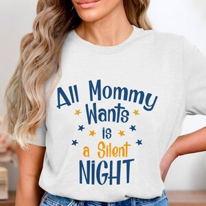 Todo lo que mamá quiere es una noche de paz Diseño digital imprimible de Navidad Descarga instantánea Decoración navideña Arte de pared