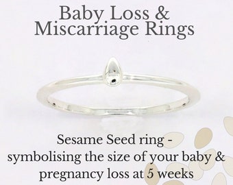 Sesame Seed Ring | Early Miscarriage | Baby loss | Pregnancy loss | Memorial Ring | Remembrance Ring