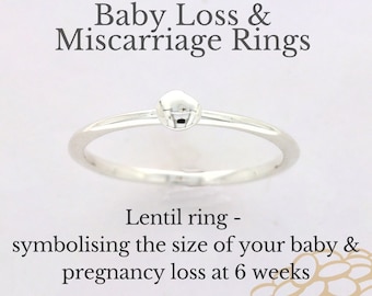 Linsen Ring | Frühe Fehlgeburt | Babyverlust | Schwangerschaft Verlust | Gedenkring | Erinnerungs-Ring