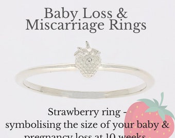 Ring Erdbeere | Frühe Fehlgeburt | Babyverlust | Schwangerschaft Verlust | Gedenkring | Erinnerungs-Ring