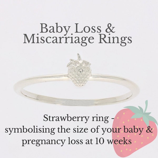 Ring Erdbeere | Frühe Fehlgeburt | Babyverlust | Schwangerschaft Verlust | Gedenkring | Erinnerungs-Ring