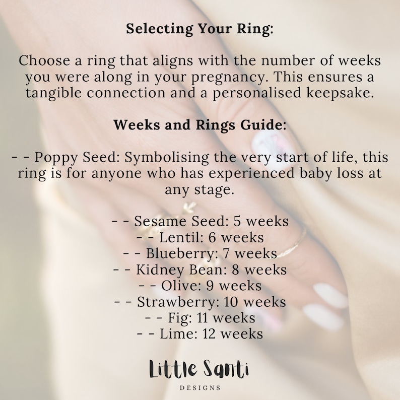 Lentil Ring Early Miscarriage Baby loss Pregnancy loss Memorial Ring Remembrance Ring image 7