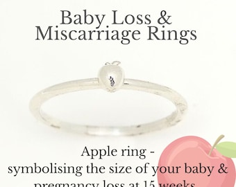 Apfel Ring | Fehlgeburt | Babyverlust | Schwangerschaft Verlust | Gedenkring | Erinnerungs-Ring