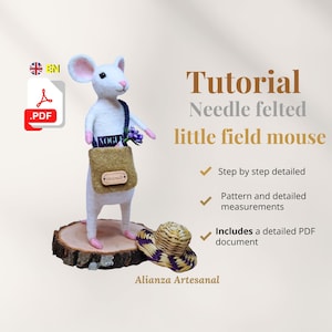 kleine Feldmaus PDF-Tutorial - Nadelfilzen / Nadelfilzmuster / Sofort-Download / Maus / realistische Maus aus Nadelfilz