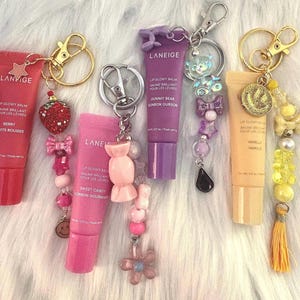Lip Balm Keychain: Handmade Bag Charm with Mini Laneige