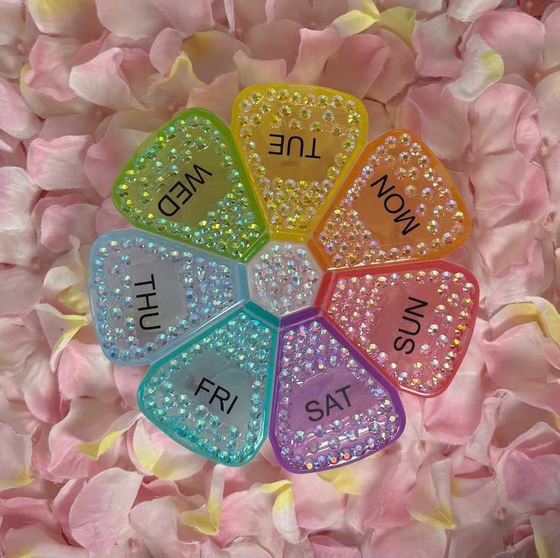 Blinged and Bedazzled Pill Box 7 Day Pill Organizer image 5