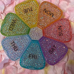 Blinged and Bedazzled Pill Box 7 Day Pill Organizer