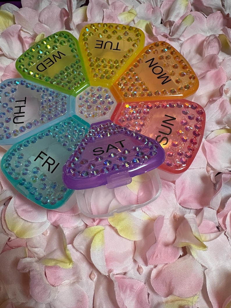 Blinged and Bedazzled Pill Box 7 Day Pill Organizer image 2