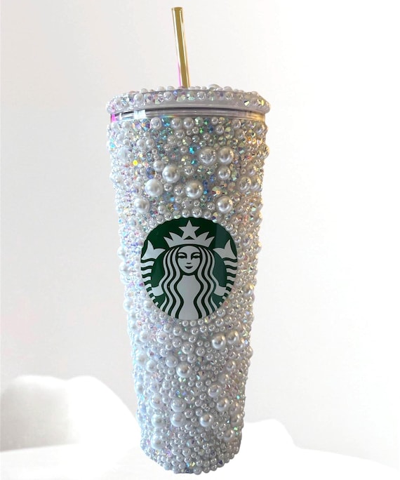 Blinged Pearl & Crystal Starbucks Venti Cup: Bedazzled Iced Coffee Cup -  Etsy