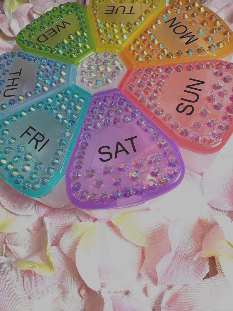 Blinged and Bedazzled Pill Box 7 Day Pill Organizer image 6