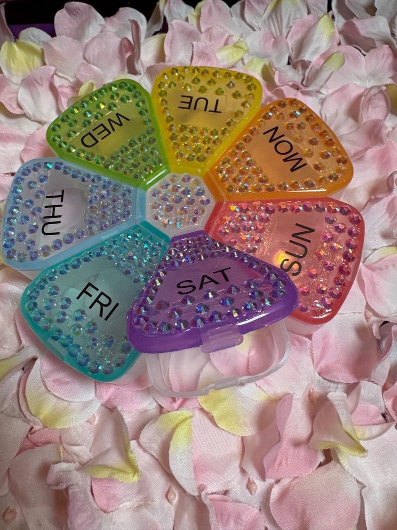 Blinged and Bedazzled Pill Box 7 Day Pill Organizer image 3