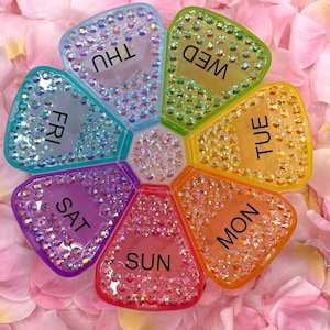 Blinged and Bedazzled Pill Box 7 Day Pill Organizer image 1