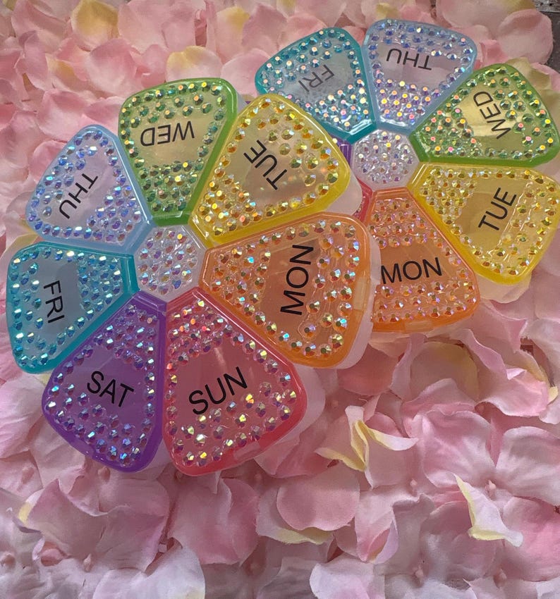 Blinged and Bedazzled Pill Box 7 Day Pill Organizer image 8