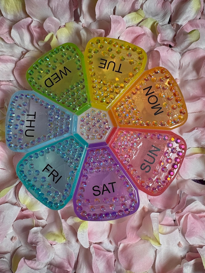 Blinged and Bedazzled Pill Box 7 Day Pill Organizer image 4
