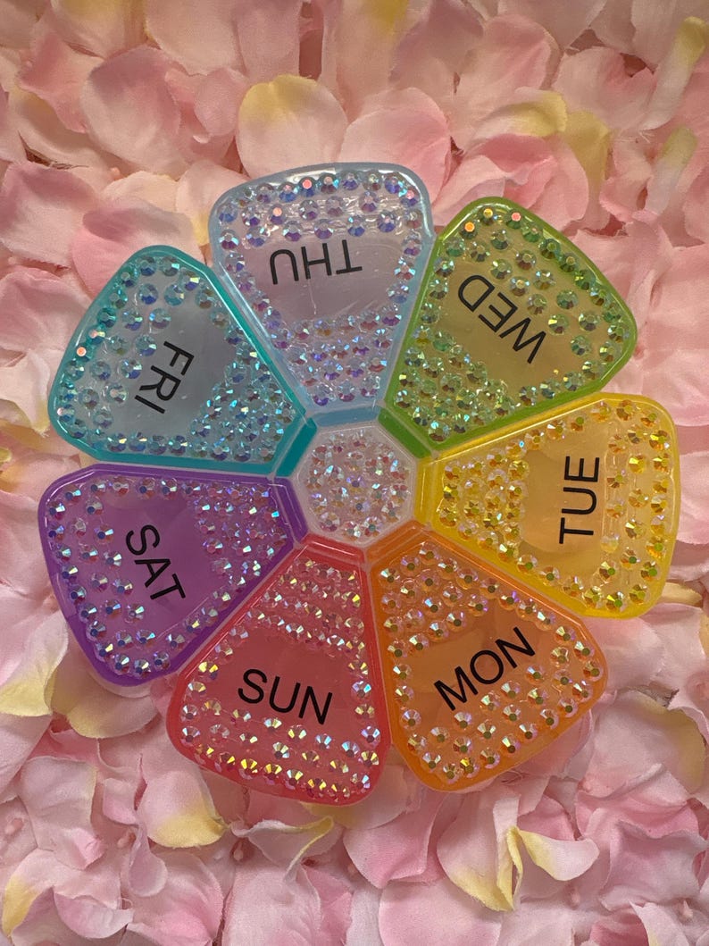 Blinged and Bedazzled Pill Box 7 Day Pill Organizer image 7