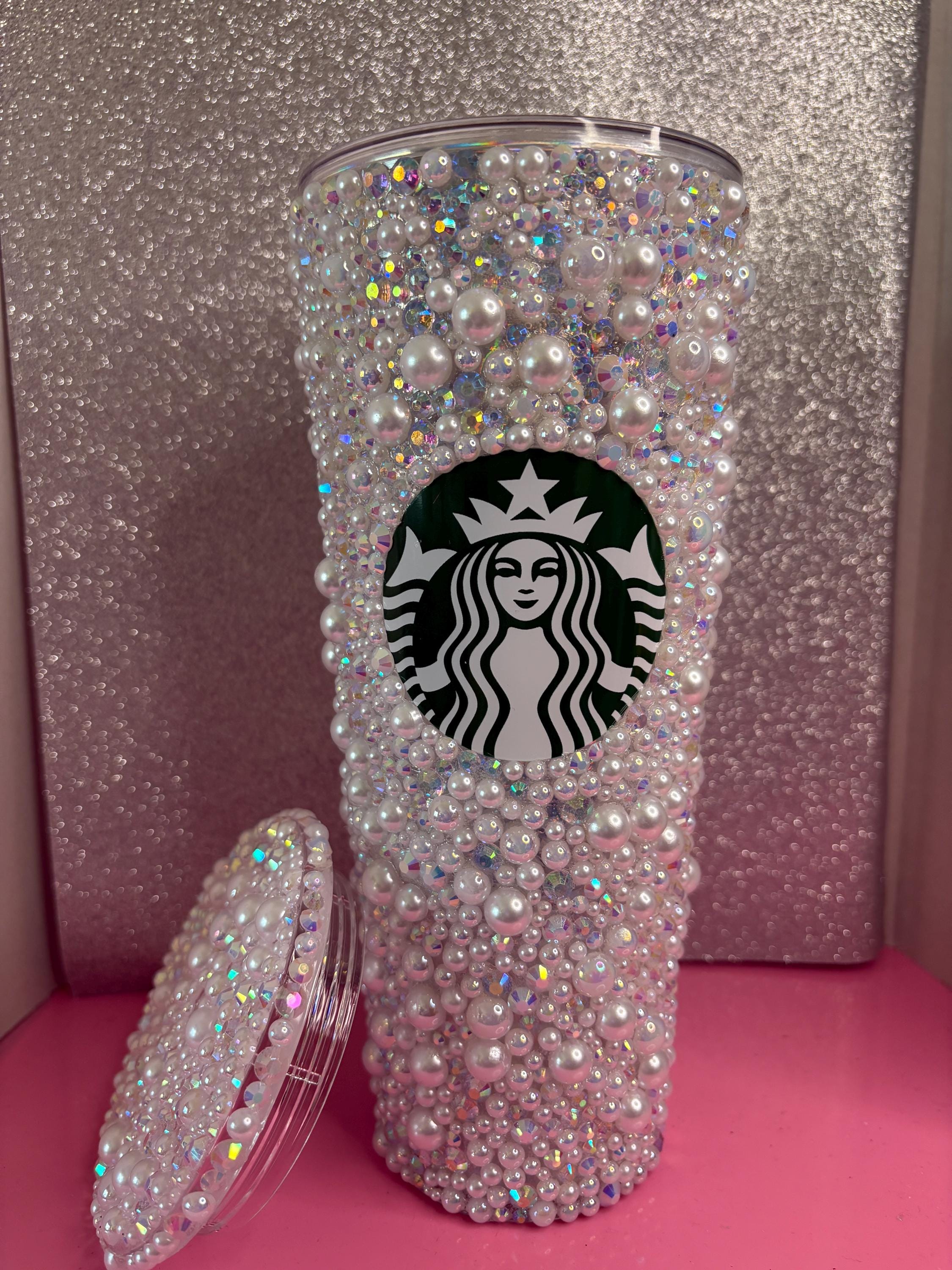 Blinged Pearl & Crystal Starbucks Venti Cup: Bedazzled Iced Coffee Cup -  Etsy