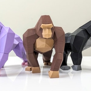 Gorilla Puzzle | Magnetic Puzzle | Gorilla Gifts | Gorilla Toys | Customizable Gorilla  | 3D Print | Low Poly