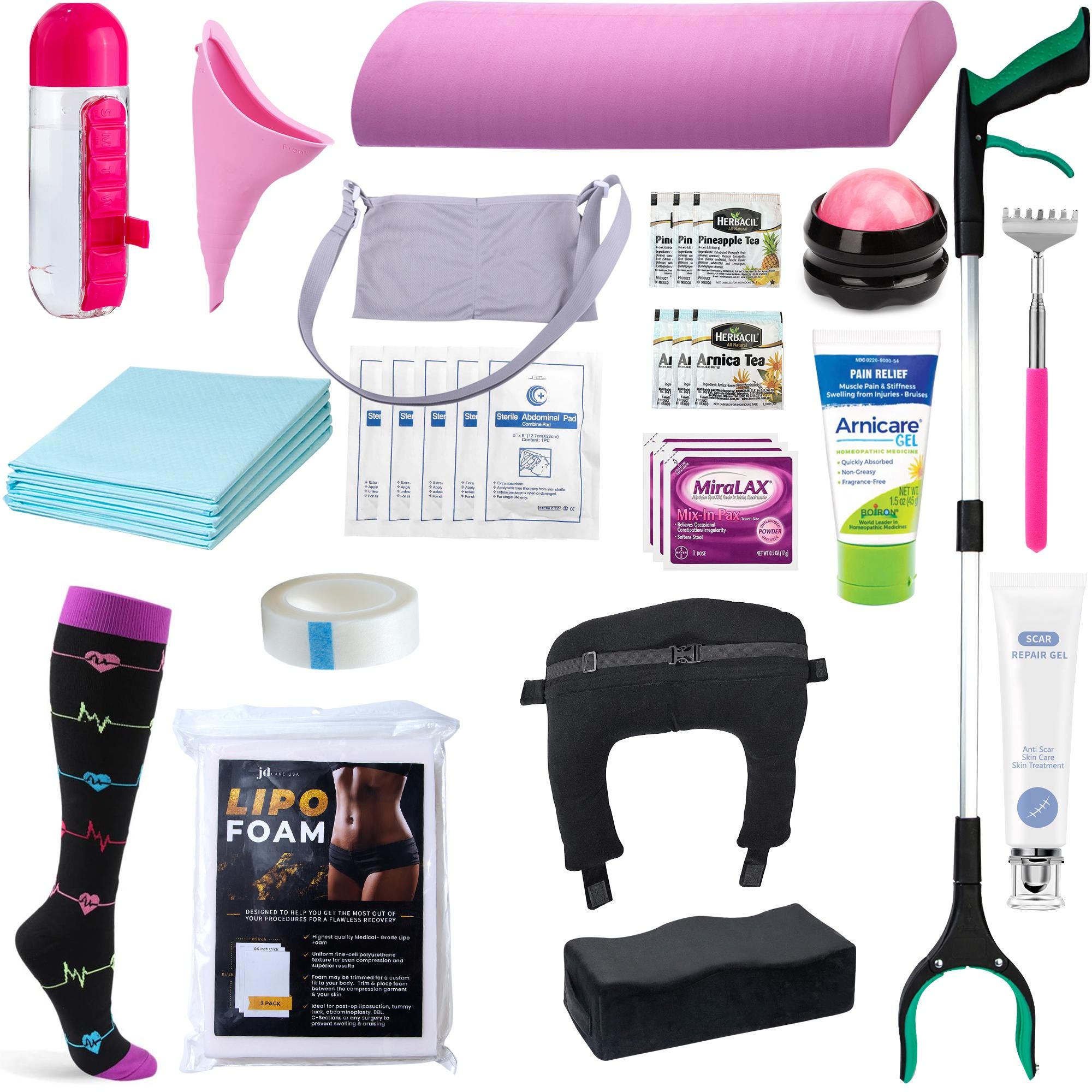 BBL Supplies After Surgery Kit | BBL Recovery Post Surgery Package (32 Piece Set) - Everything You Need for your Mommy Makeover!