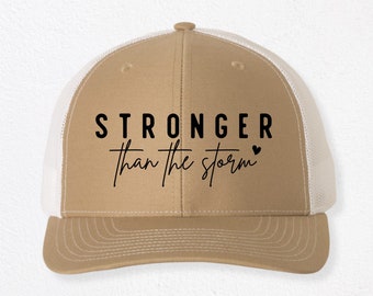Stronger Than The Storm Cap, Girl Power Cap, Strong Women Hat, Women Empowerment Trucker Hat, Women Gym Baseball Cap, Cute Baseball Hat