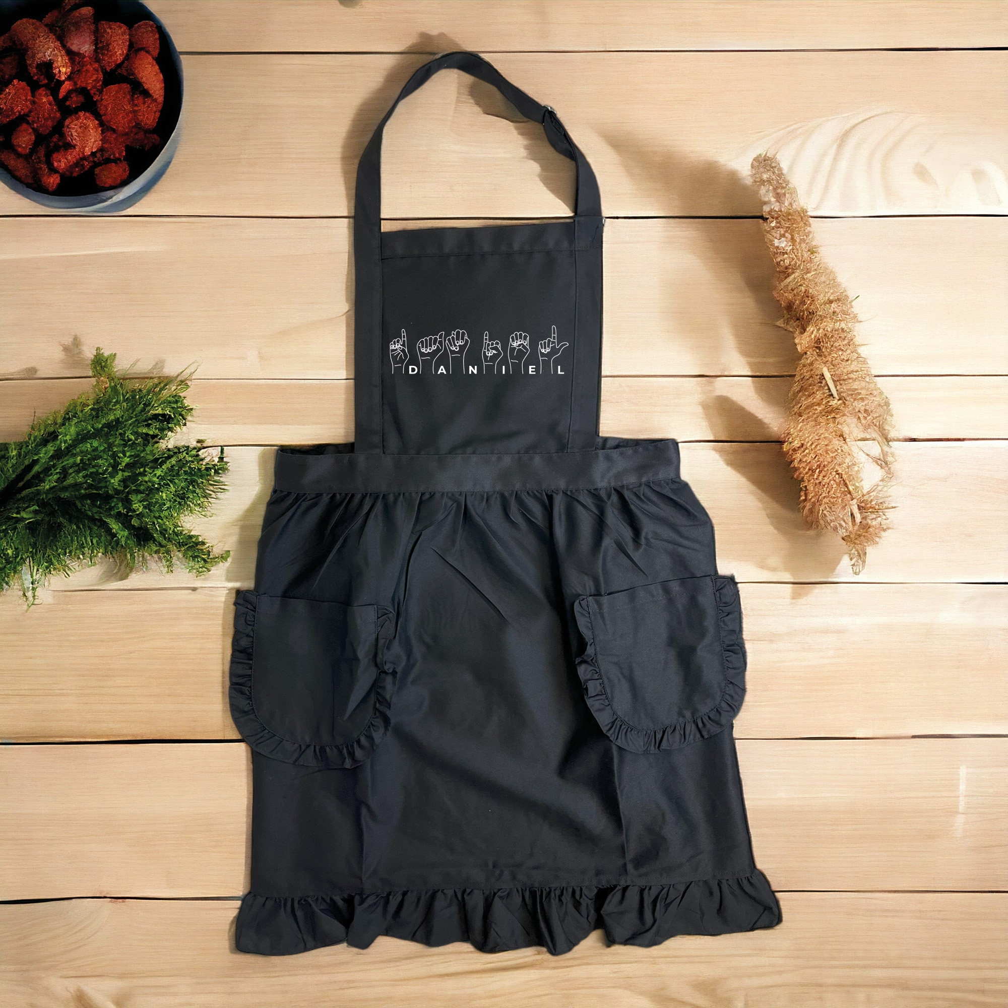 Custom American Sign Language Alphabet Apron, Personalized Sign ...