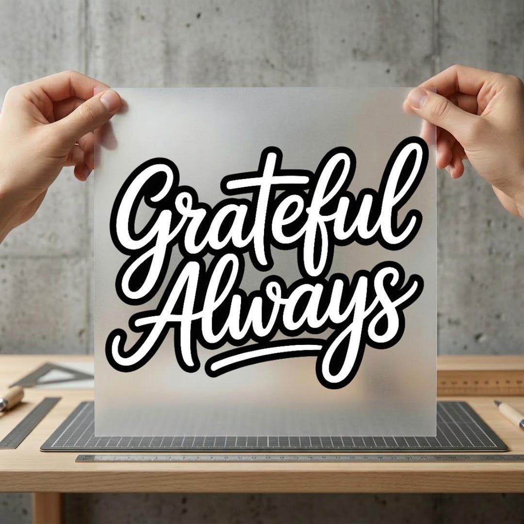 Grateful Always DTF Transfer Ready to Press, Script Font Heat Transfer ...