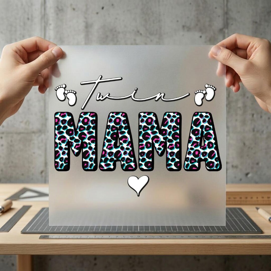 Twin Mama Leopard Print DTF Transfer, Ready to Press Apparel Design - Etsy