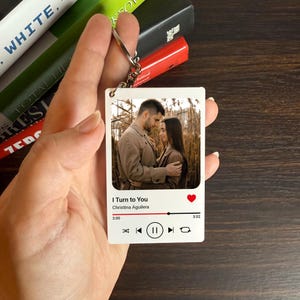Personalized Photo Music Keychain: Custom Song Acrylic Keepsake