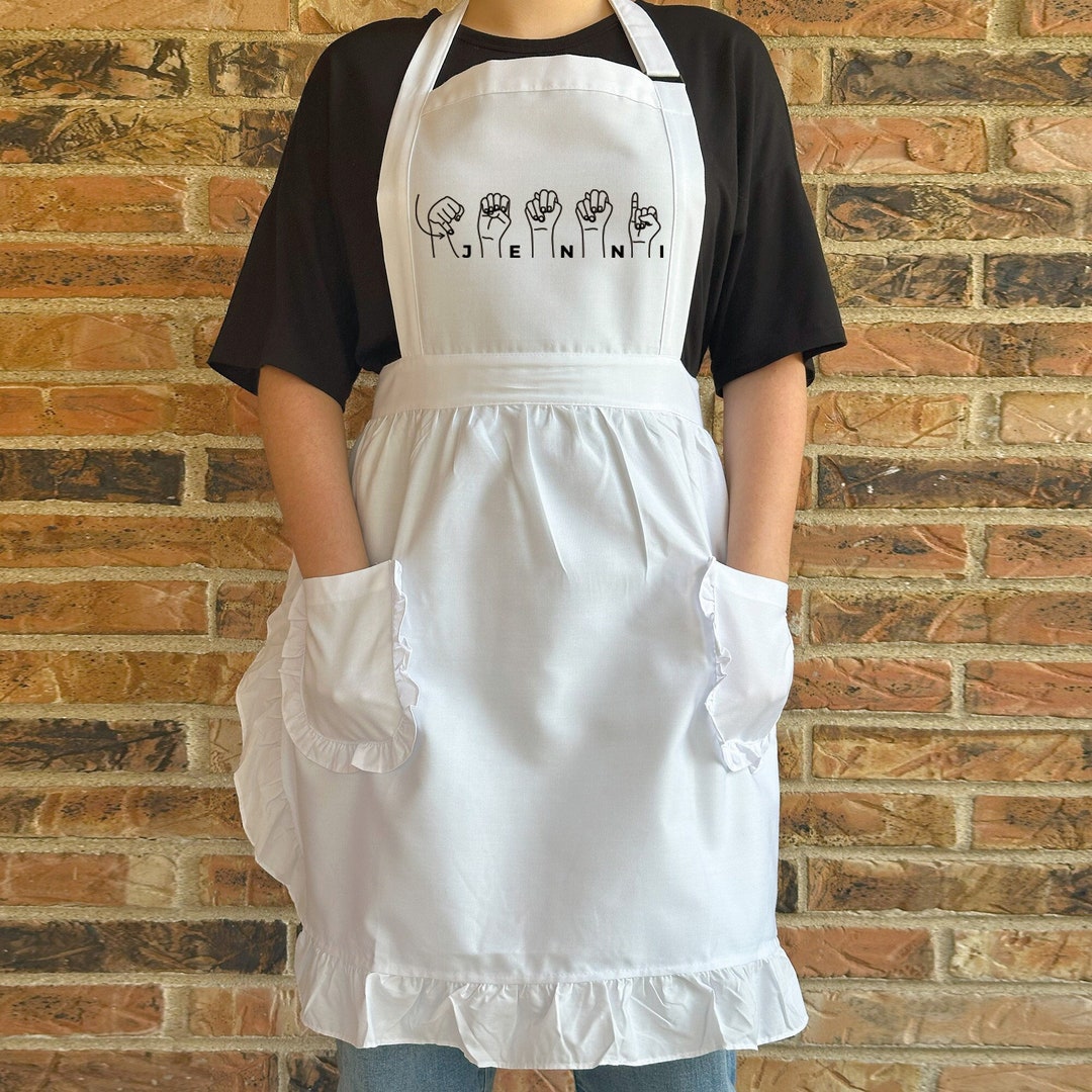 Custom American Sign Language Alphabet Apron, Personalized Sign ...