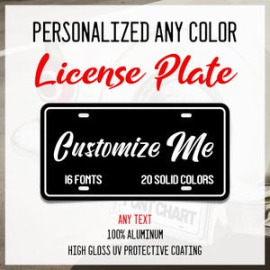Custom License Plate with Text – Personalized Aluminum Car Tag, Gift for Driver, Unique Vanity Plate for Car or Truck, Christmas Gift Plate