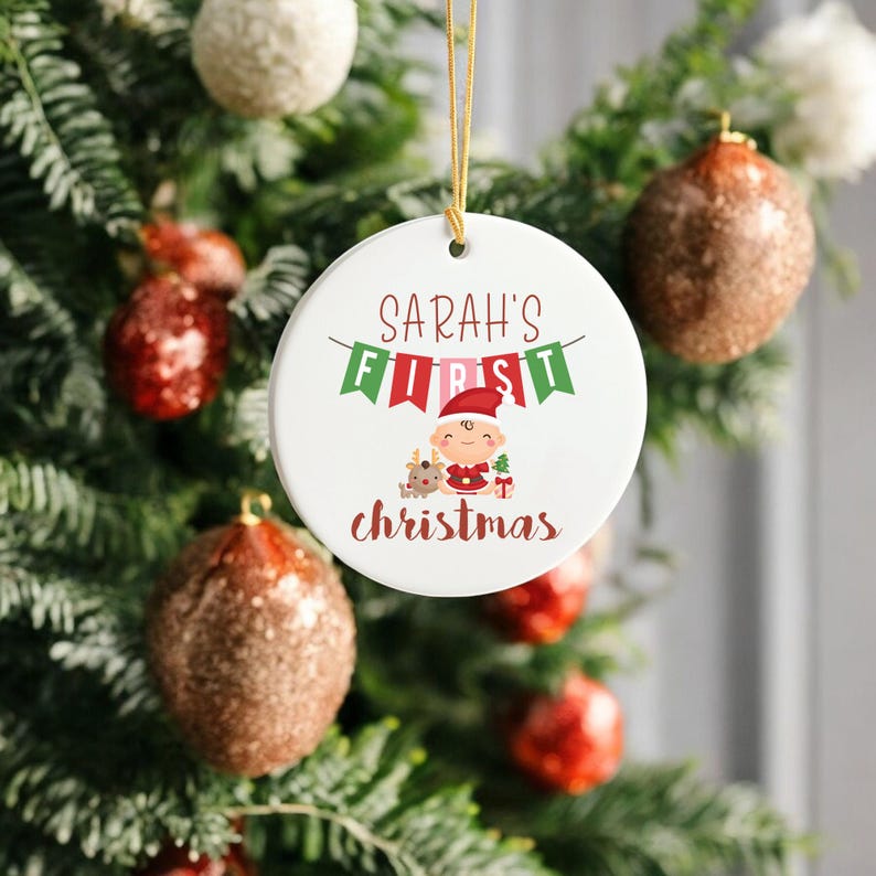Personalized First Christmas Name Ornament, Gift for Baby Girl, Gift