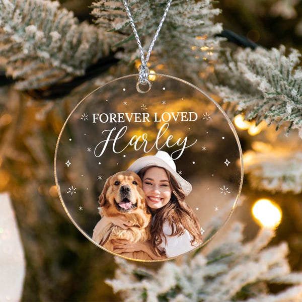 Custom Pet Photo Christmas Ornament: Personalized Pet Memorial Keepsake