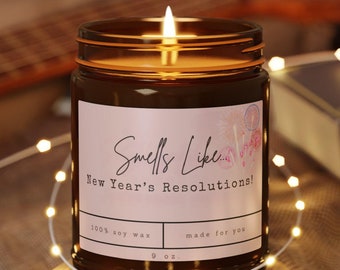 New Year's Resolutions Candle: Uplifting Soy Wax Candle, 50-60 Hour Burn