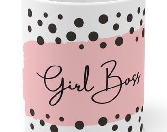 Girl Boss Mug, Empowering Statement , Office Desk Accessory, Gift for Female Entrepreneurs